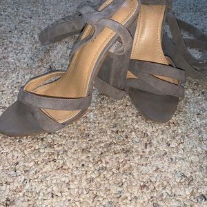 Public desire grey lace up heels